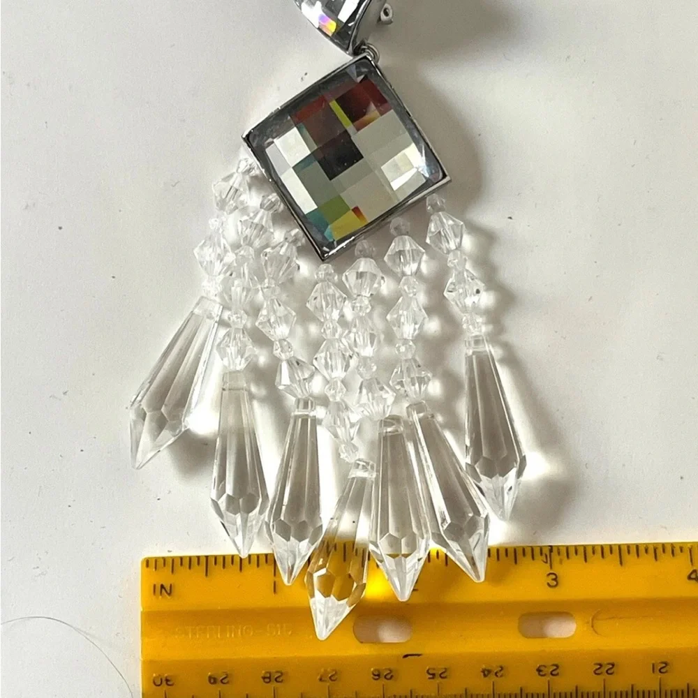 Balmain By H&M Chandelier clip on Earrings Crystal Embellishments new inbox - Picture 5 of 7